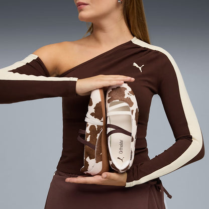 BALLET COW PRINT SNEAKERS (CHOCOLATE BROWN)